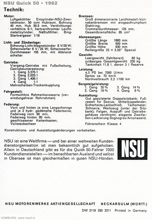 NSU Quick 50 - 1962