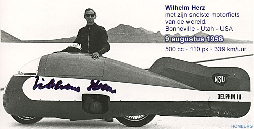 Wilhelm Herz bij zijn wereldrecord motorfiets